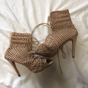 Cute Lace Up High Ankle Heels
